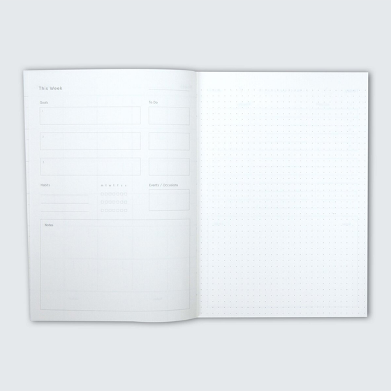 Limited Edition A5 Layflat Daily Planner - Benita Print in Forest Green